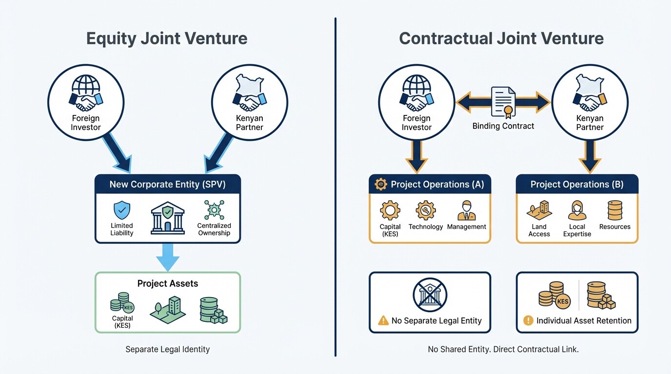 Structural comparison between Equity and Contractual Joint Ventures in Kenya