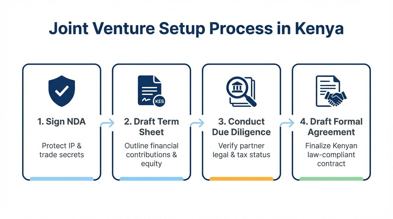 Four-step timeline for setting up a joint venture in Kenya