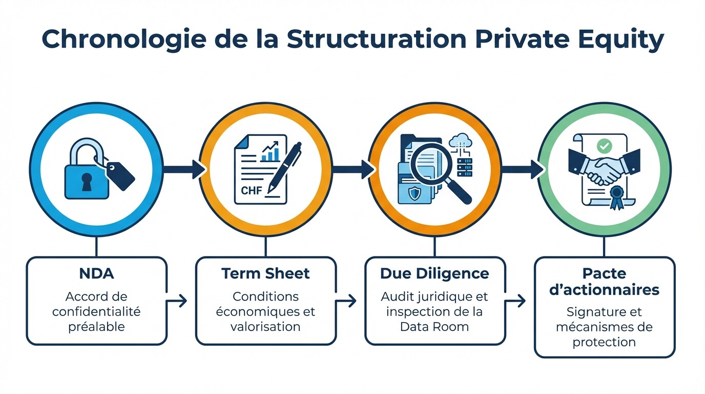 Les 4 étapes d'une opération de Private Equity : NDA, Term Sheet, Due Diligence et Pacte