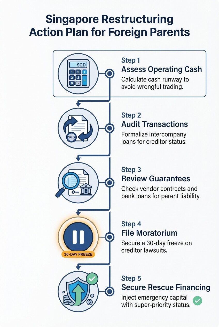 5-step corporate restructuring checklist for foreign parent companies in Singapore