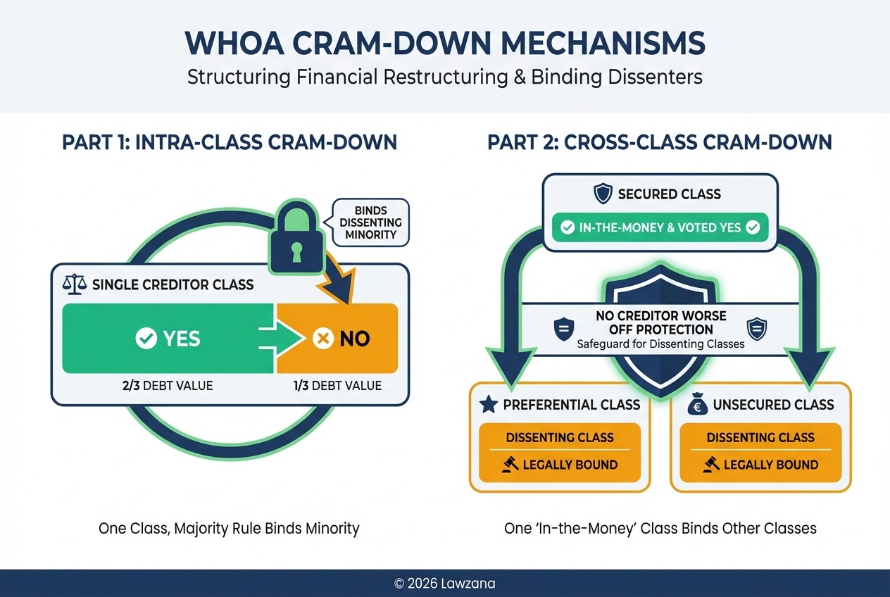 Diagram showing WHOA intra-class and cross-class cram-down voting mechanisms